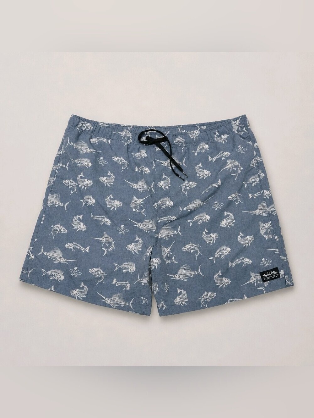 Salt Life Fish & Bone Skeleton Print Board Shorts Live Salty Sz XXL Quick-Dry